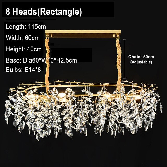 Nordic Luxury Crystal LED Chandelier Lighting Home Decoration LOFT Villa Chandeliers Living Room Hotel Art Indoor Decor Lighting