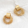 Flashbuy Fashion Gold Round Alloy Earring For Women Statement Korean Geometric Drop Earrings Wedding Jewelry Accessories