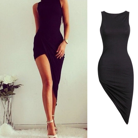 Sexy women Bandage sexy bodycon mini dress 2020 spring summer women fashion clubwear night party sleeveless dress Black tunic#J7