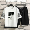 2021 Summer New Men Casual Shorts Sets Trend Printing T-shirt + Shorts 2-piece Suit Fashion Sportswear Tracksuit Men M-4XL