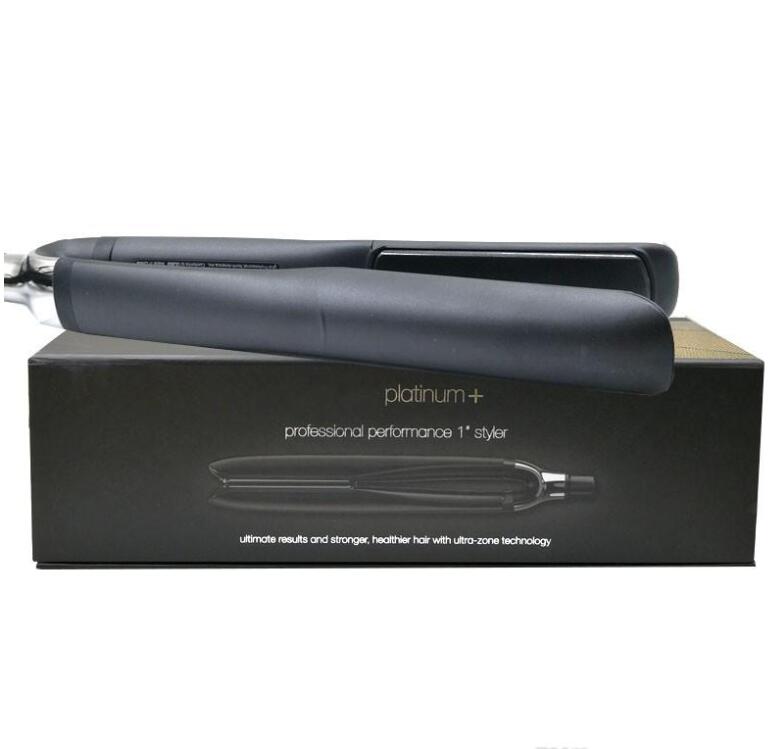 PLATINUM Plus + Hair Straighteners Professional Styler Flat Hair Iron Straightener Hair Styling tool Black/White 110V-240V