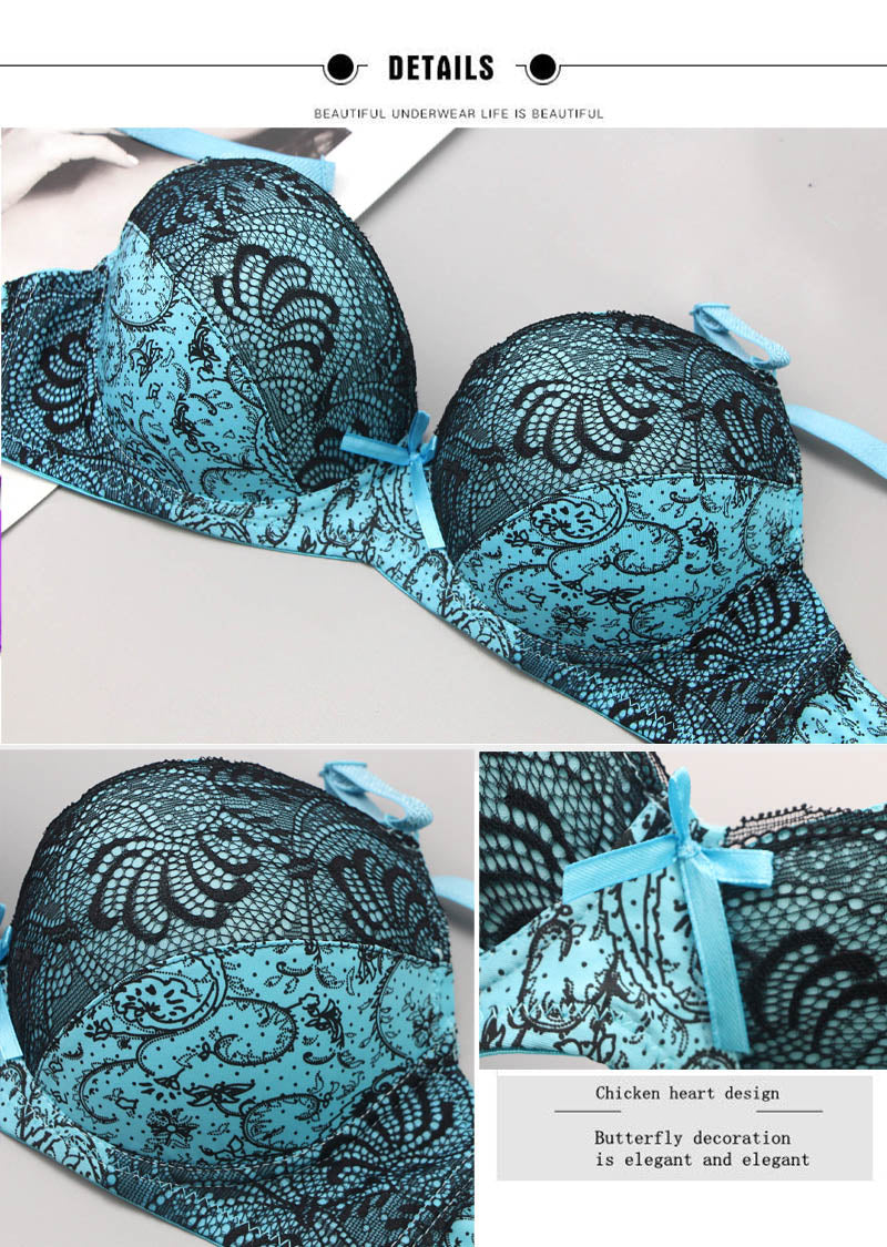 2022 New BCDE Cup Embroidered Lace Up Bras Plus Size Women 34 36 38 40 42 Brassiere Printing Style Female Lingerie