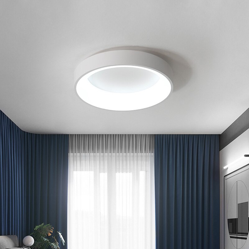 Modern Led Ceiling Light Fixtures Bedroom Round Living Lamp With Remote Control Study Office Decoration Black Lighting