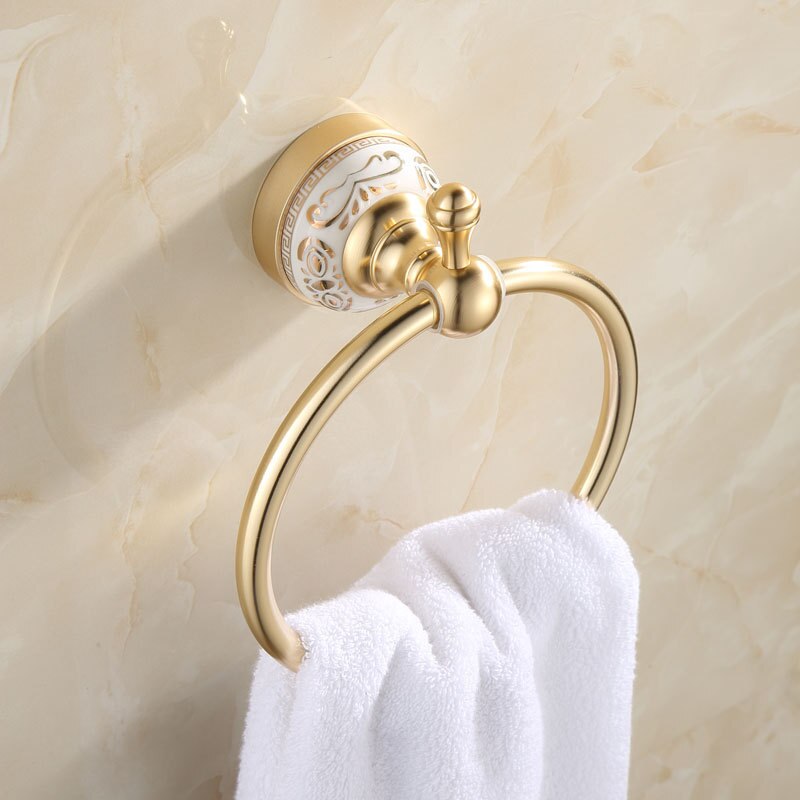 Bathroom Hardware Set Gold Towel Rack Paper Holder Towel Bar Corner Shelf Toilet Brush holder Robe Hook Bathroom Accessories