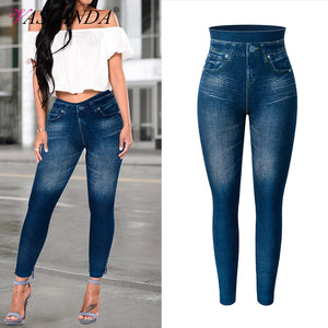 Denim Jeans Leggings Women Jeggings Slim Pencil Pants Skinny Trousers High Waisted Seamless Leggins Laides Streetwear