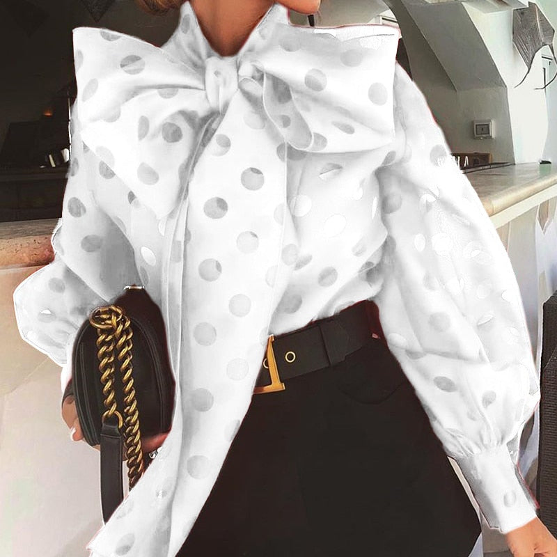 TWOTWINSTYLE Casual Ruched Women's Blouses Bow Collar Lantern Long Sleeve Lace Up Shirts For Female Fashion 2020 Clothing Tide