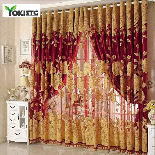 YokiSTG Modern Luxury Embroidered Sheer Curtains for Living Room Bedroom Kitchen Door Tulle Curtains Drapes Window Treatments