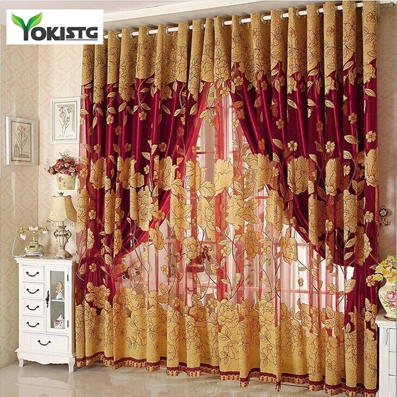 YokiSTG Modern Luxury Embroidered Sheer Curtains for Living Room Bedroom Kitchen Door Tulle Curtains Drapes Window Treatments