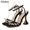 Eilyken New Design Sexy White String Bead High Heels Women Sandals Summer Gladiator Party Dress Buckles Pumps Shoes Size 35-42