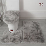 30Styles 3Pcs Plush Toilet Lid Cover Mat Set Anti Slip Anti-static Soft Bathroom Shower Carpets Wear-resistant Floor Rugs