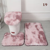 30Styles 3Pcs Plush Toilet Lid Cover Mat Set Anti Slip Anti-static Soft Bathroom Shower Carpets Wear-resistant Floor Rugs