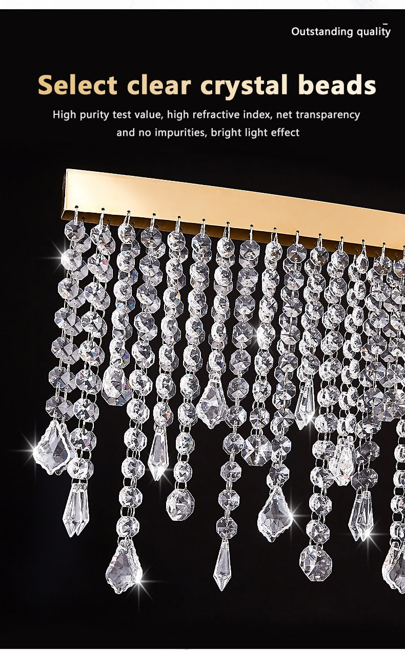 Modern Luster Pendant Light Crystal Chandelier Luxury Lamps For Living Dining Room Circle Hanging Lamp Home Decor LED Fixture