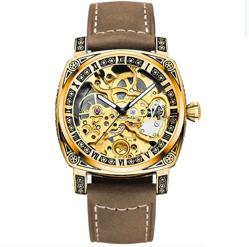 Authentic Brand Carved Watches Fully Automatic men watches Hollowed Fashion Mechanical Watches luxury MAN WATCH Reloj Hombre