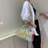 Rainbow Laser Travel Bag For Women 45CM Luxury Big Transparent Unisex Fitness Luggage Bags FLarge Capacity Beach Sports Handbag