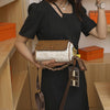 Korean Fashion Women's New Crossbody Small Round Bag Silk Scarf Decorated Luxury Leather Shoulder Bag Ladies Vintage Handbag