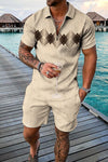 Men's Tracksuit Casual Summer Short Sleeve Polo Shirt and shorts Suit two-Piece Set Male Clothing Streetwear Clothes for Men