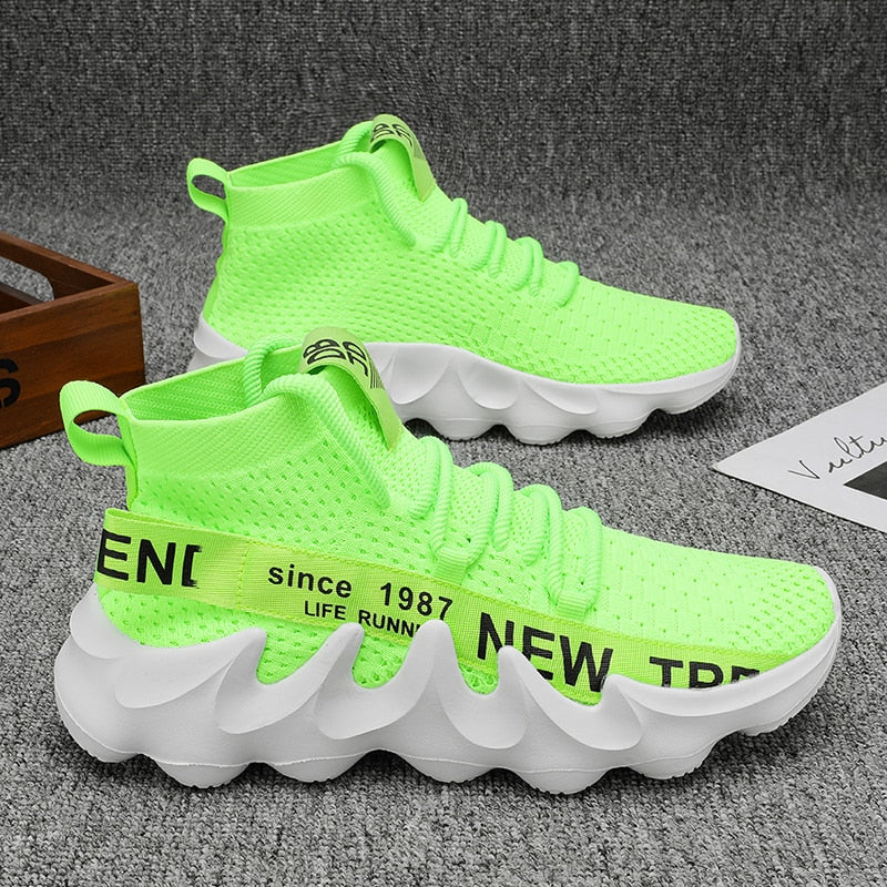 Unisex High Top Summer Casual Sneakes Chunky Breathable Men Outdoor Jogging Shoes Women Thick Sole Non-Slip Zapatillas New Color