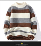 High End Men's Winter Sweater Pullover Clothing Korean Classic Multicolor stripe New O Neck Anti-pilling Handsome Casual 2022