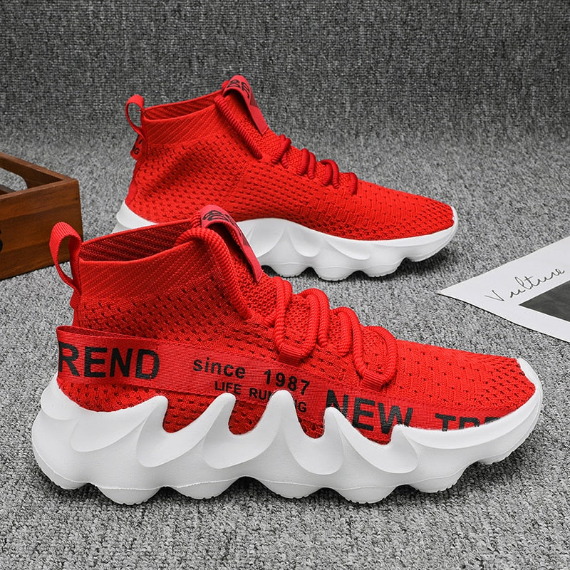 Unisex High Top Summer Casual Sneakes Chunky Breathable Men Outdoor Jogging Shoes Women Thick Sole Non-Slip Zapatillas New Color