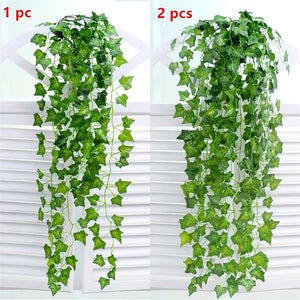 90cm Artificial Vine Plants Hanging Ivy Green Leaves Garland Radish Seaweed Grape Fake Flowers Home Garden Wall Party Decoration