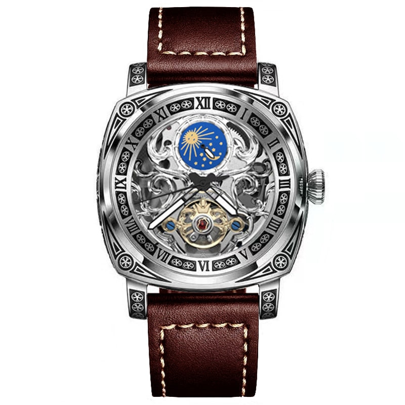 Authentic Brand Carved Watches Fully Automatic men watches Hollowed Fashion Mechanical Watches luxury MAN WATCH Reloj Hombre