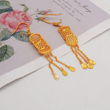 Luxury Dubai Gold Color Jewelry Sets African Bridal Wedding Flower Jewelry Sets Necklace Bracelet Earrings Ring Set Lady Gift