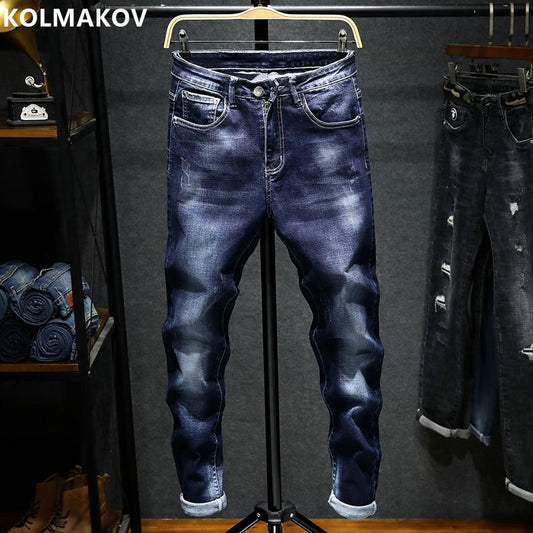 2022 Spring and Autumn New Men's Fashion Casual Versatile Stretch Jeans Long Pants Men's Slim Fit Large Size High Quality Pants