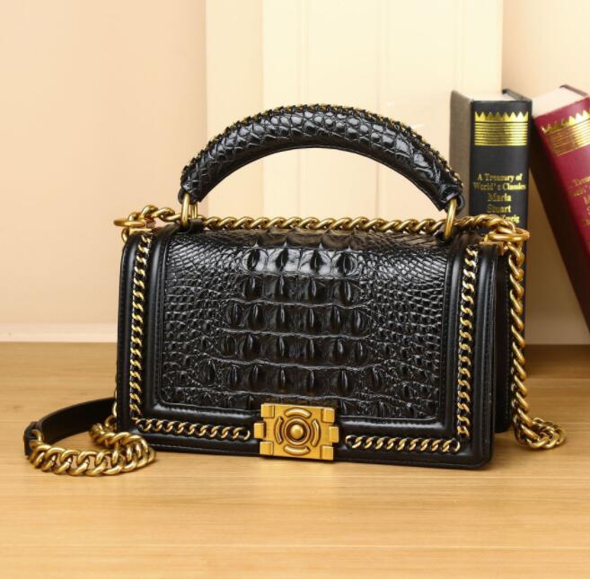 New Luxury handbag real cowhide Crocodile fashion Handbag women's leather women bags designer handbags quality Women's bag