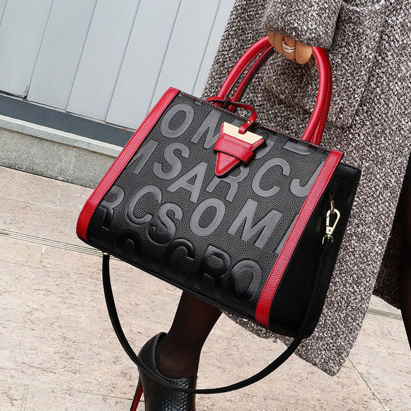 Letter Fashion Handbag Large Capacity Black Shoulder Bag Women Shoulder Bag Large Women Bags Bags for Women 2022