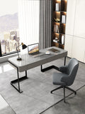 Minimalism, bright slate, desk and chair combination, modern minimalist luxury computer desk, online celebrity desk