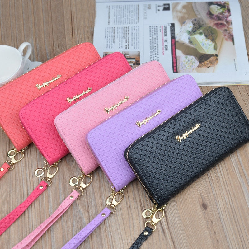 Ladies Zipper Purse Large Capacity Practical Hand Wallet Woman PU Leather Fashion Female Long Section Wallet Women Wallet 2022