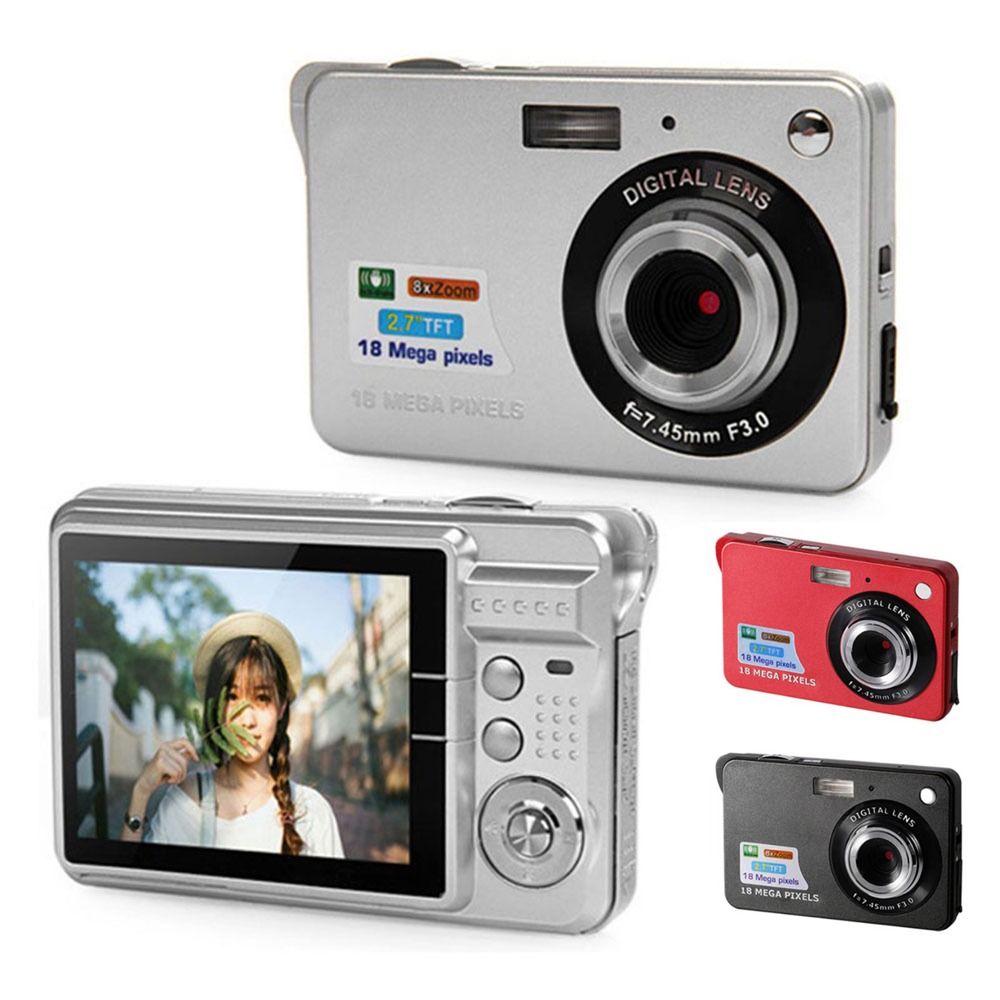 18 Mega Pixels LCD Rechargeable HD Digital Camera CCD Video Camera Indoor Outdoor for Adult/Student/Kid Camcorder Photography