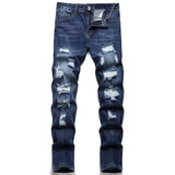 2022 Autumn New Fashion Retro Hole Jeans Men Pants Cotton Denim Trouser Male Plus Size High Quality Jeans