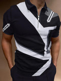 The Stripe Square Printed Polo Shirt 2022 Men's Short Sleeve Summer T-shirt Men's Clothing European Size S-3XL