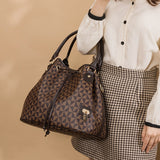 Women Handbags 2022 2023 New Trend With Crossbody Shoulder Strap Luxury Plaid Big Large Bucket Top Handle Fashion String Bags