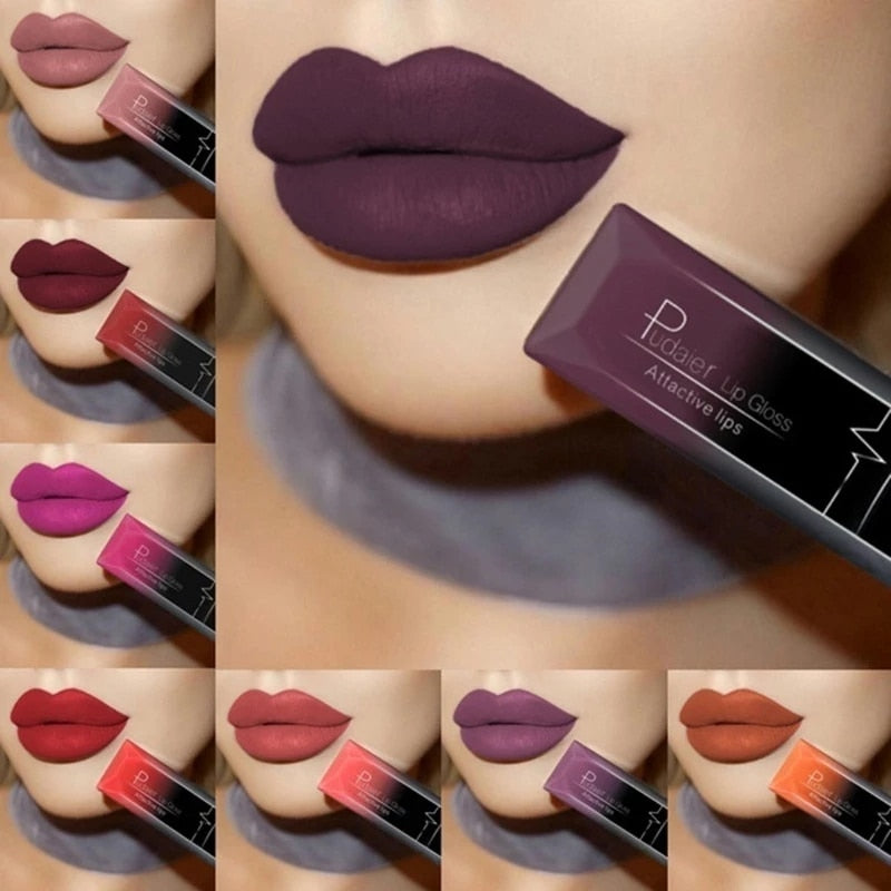 Nude Matte Liquid Lipsticks Waterproof Long Lasting Chocolate Lip Gloss Sexy Red Velvet Lip Tint Women Makeup Cosmetics