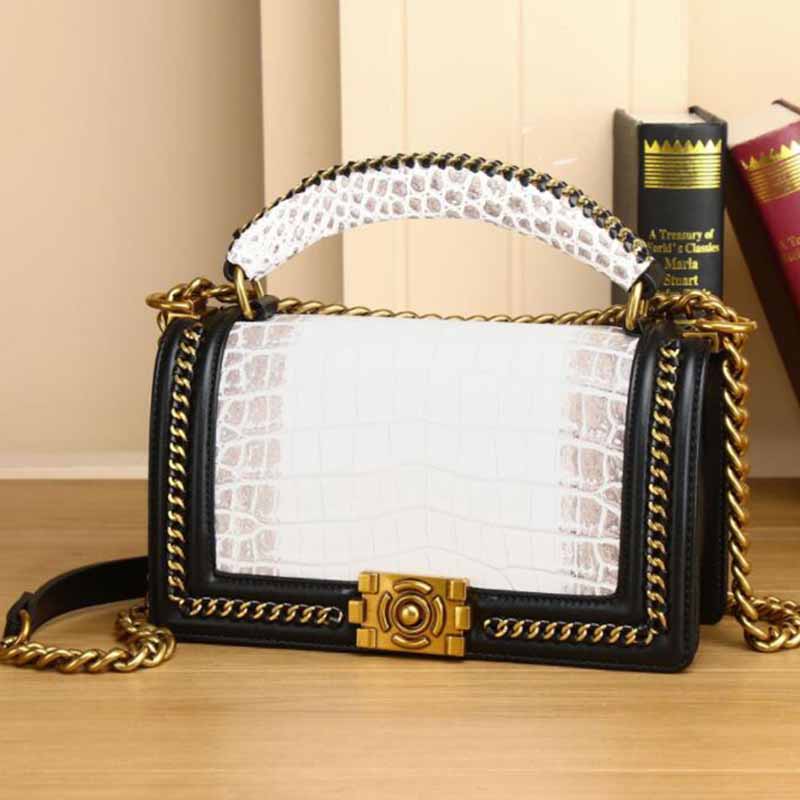 New Luxury handbag real cowhide Crocodile fashion Handbag women's leather women bags designer handbags quality Women's bag