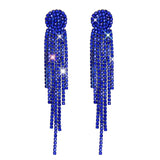 Hesiod Silver Color Women Earrings Full Crystal Long Tassel Leaf Star Pendant Earrings for Wedding Romantic Christmas Gifts