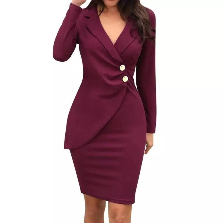 Autumn Winter Knit Long Dress Women Casual O-Neck Slim Bodycon Robe Sweater Dresses Office Lady THICK MAIX Dress