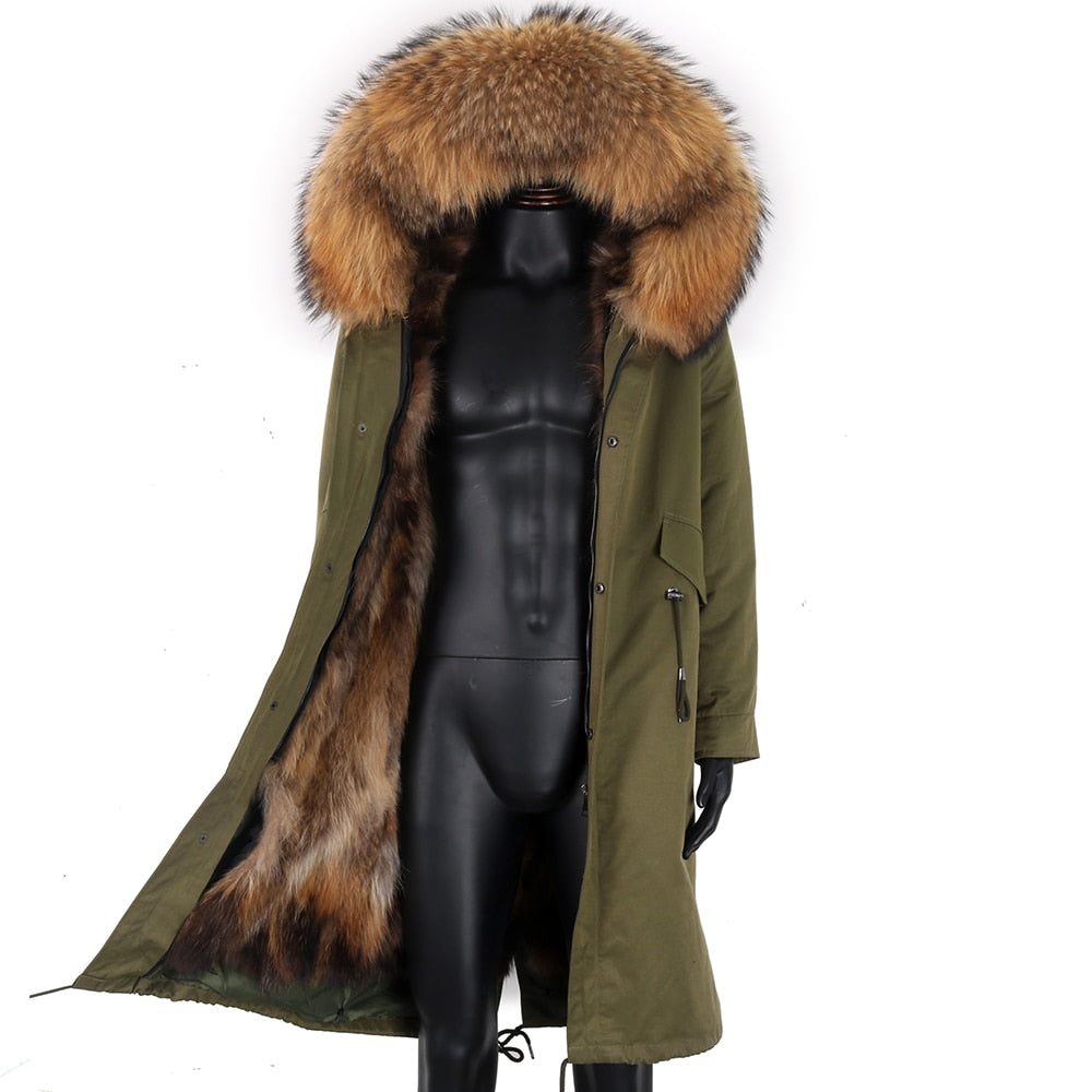 Waterproof Men Parka Winter Jacket 2022 New Fashion Warm Long Rabbit Fur Coat Man Parkas Natural Fox Fur Outerwear Streetwear