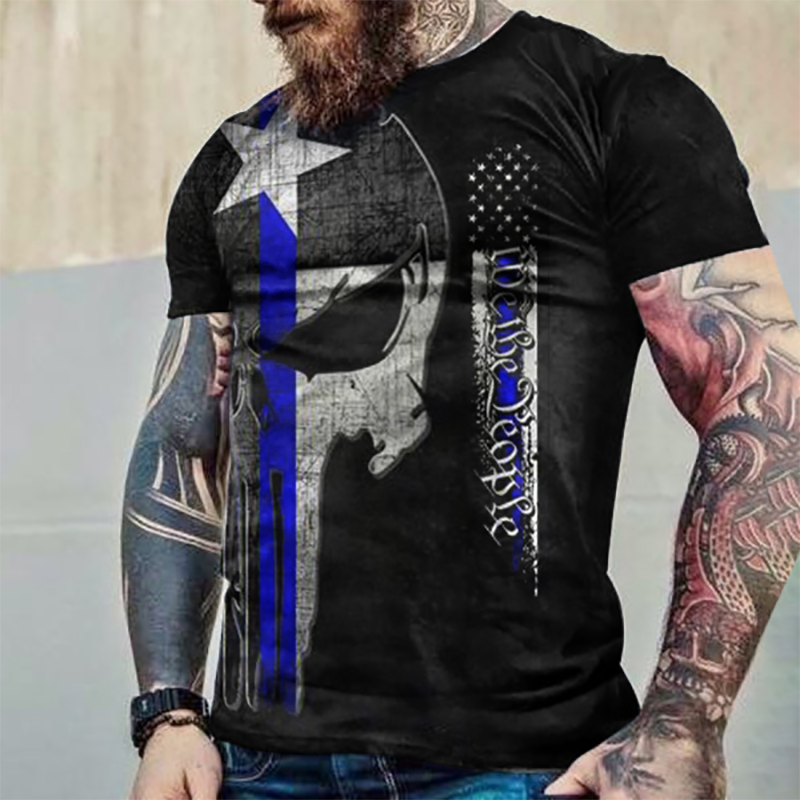 Casual Men's T-Shirts 3D Skull Print O Neck Quick Dry Shirts Fashion Trend Hip Hop Tops Men's Oversized Clothing Blouses 6XL