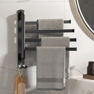 Bathroom Towel Rack Rotatable Towel Holder Rotatable Stainless Steel 1/2/3/4/5 Towel Bars Kitchen Shelf Hanger Wall Mounted