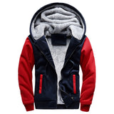 Winter Thicken Zipper Jackets for Men Fleece Hooded Streetwear Man Casual Warm Coats Long Sleeve Hooded Parkas Men's Clothes