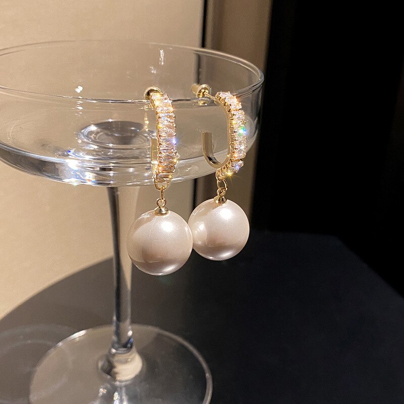 Pearl Earrings Zircon Earrings Earrings For Women Banquet Jewelry 2022 Fashion Christmas Gifts Dropshipping Elegant Jewelry