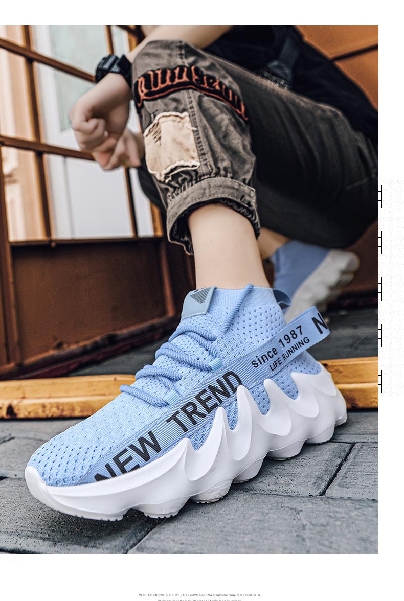 Unisex High Top Summer Casual Sneakes Chunky Breathable Men Outdoor Jogging Shoes Women Thick Sole Non-Slip Zapatillas New Color