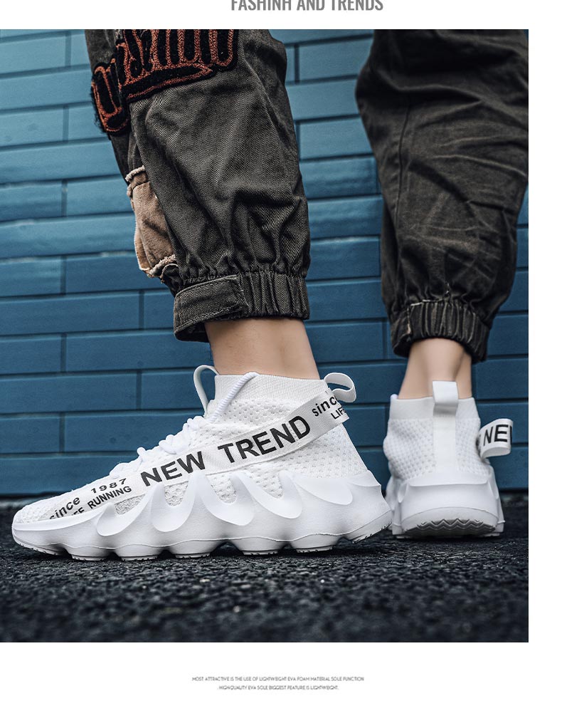 Unisex High Top Summer Casual Sneakes Chunky Breathable Men Outdoor Jogging Shoes Women Thick Sole Non-Slip Zapatillas New Color