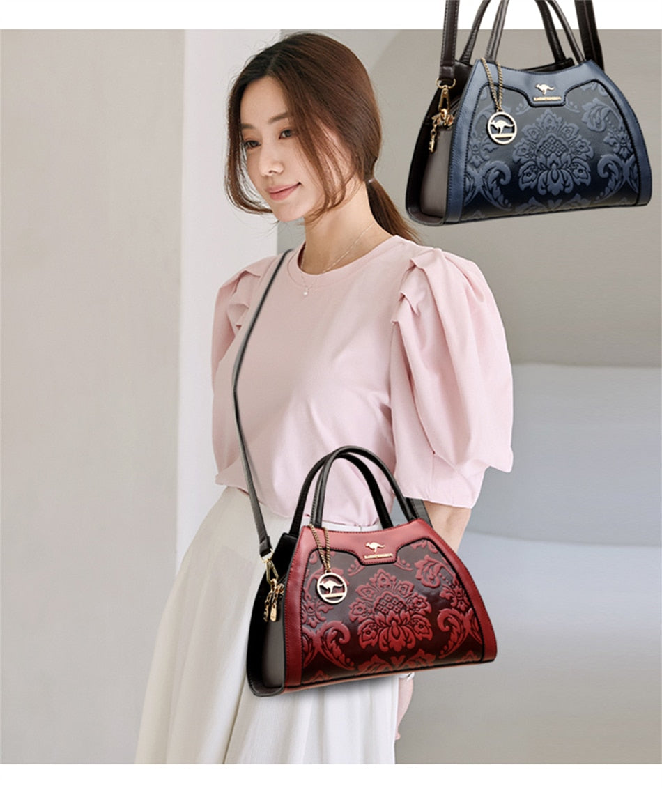 Casual Tote Luxury Leather Handbags Purse Women Bag 2022 Designer Messenger Shoulder Crossbody Bag for Female Shopper Sac A Main