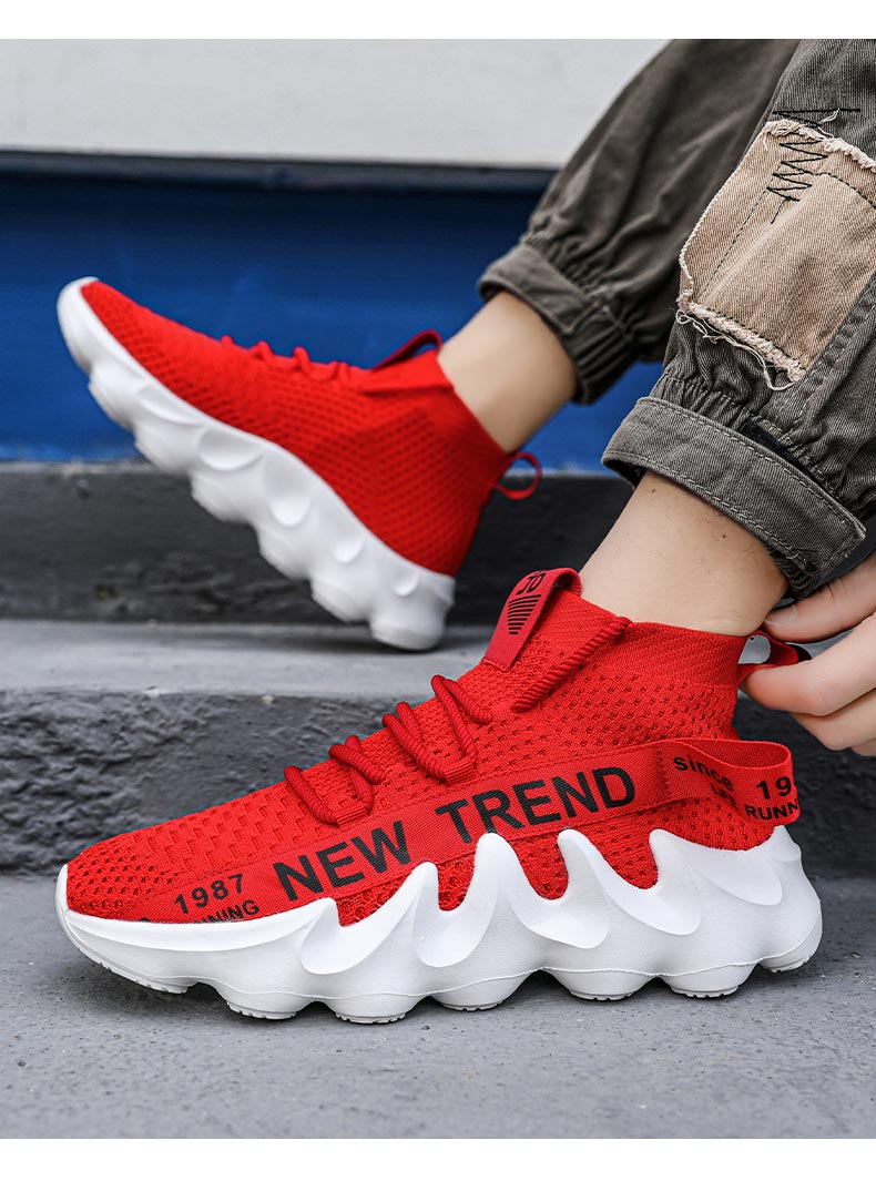 Unisex High Top Summer Casual Sneakes Chunky Breathable Men Outdoor Jogging Shoes Women Thick Sole Non-Slip Zapatillas New Color