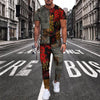 2022 Summer New Arrivals Men's Pants Sports Suit 2PCs 3D Printing Trend Luxury Short Sleeve Tshirt+Pants Street Fashion Set