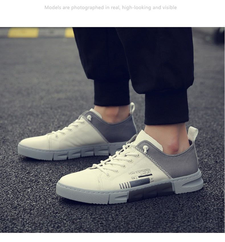 Susugrace Stylish Men Fashion Sneakers Four Seasons Casual Male Flats Footwear 2022 Designer PU Leather Shoes for Men Breathable